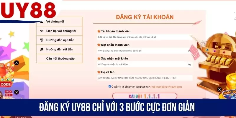 Đăng ký UY88 chỉ với 3 bước cực đơn giản